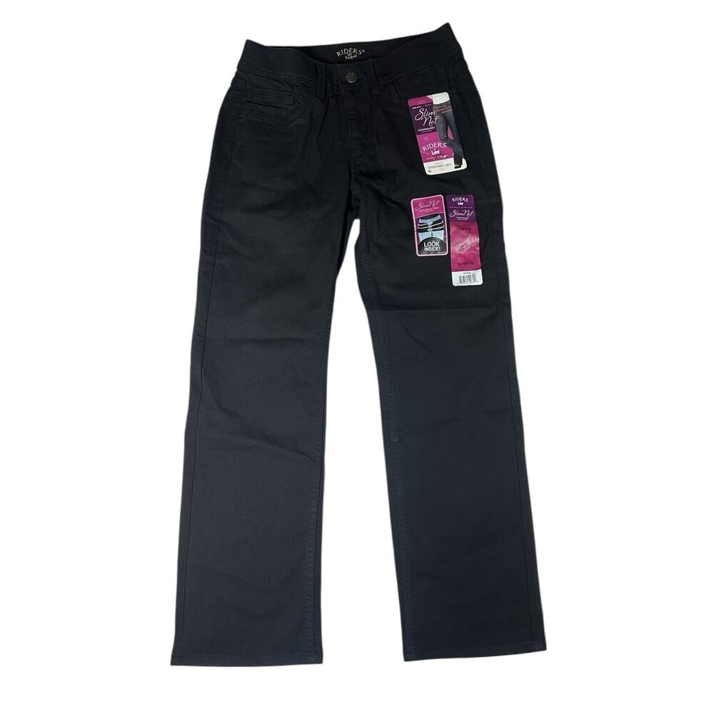 Riders by Lee Slim Net Slimming Jeans Womens‎ 8 Black Denim Straight Leg Stretch